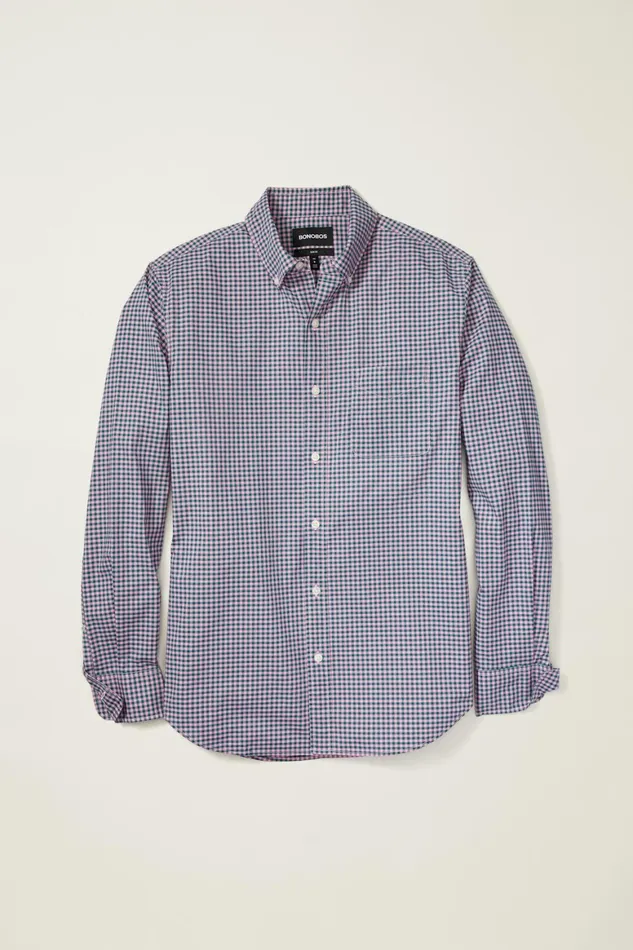Men Everyday Shirt Rose Teal Gingham Bonobos Casual Shirts