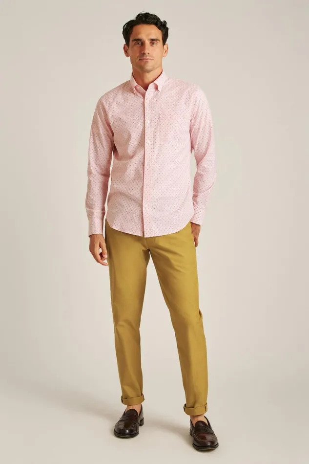 Men Everyday Shirt Spiced Coral Pond Dot Bonobos Casual Shirts