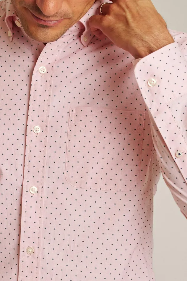 Men Everyday Shirt Spiced Coral Pond Dot Bonobos Casual Shirts