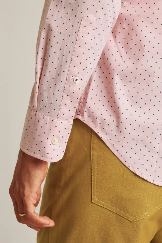 Men Everyday Shirt Spiced Coral Pond Dot Bonobos Casual Shirts