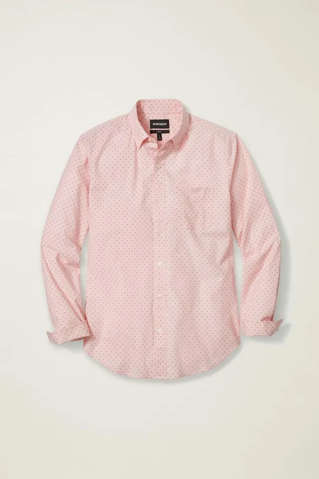 Men Everyday Shirt Spiced Coral Pond Dot Bonobos Casual Shirts