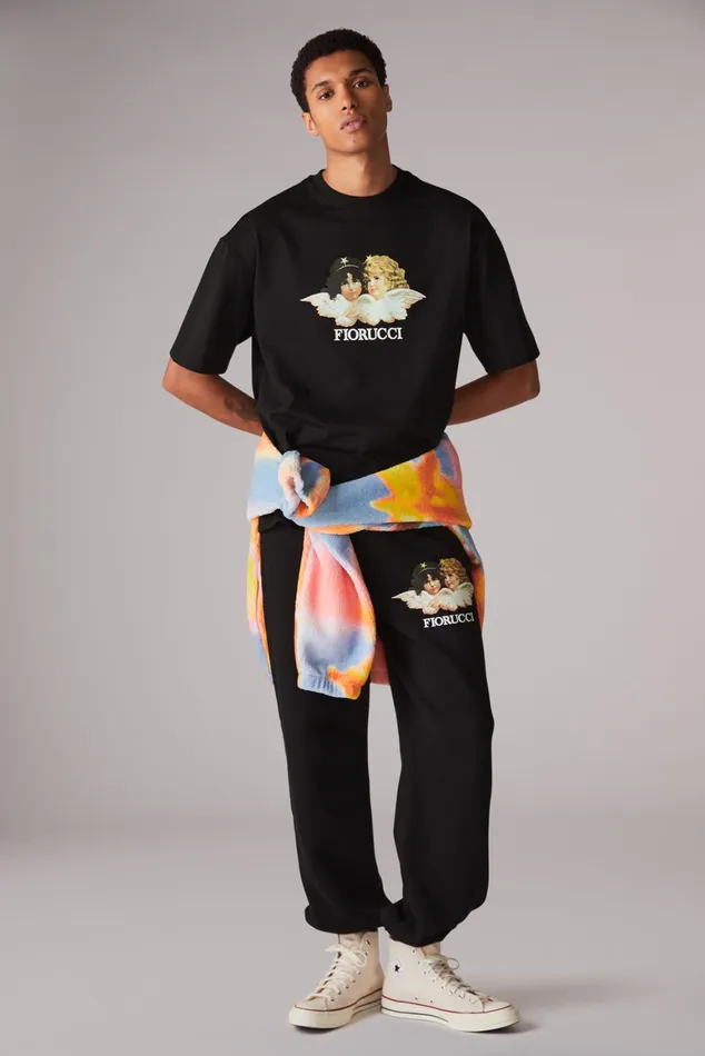 Men Fiorucci TShirts and Tops Angels TShirt Black Men Fiorucci TShirts and Tops Angels TShirt Black