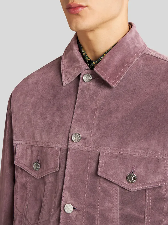 Men Flocked Denim Jacket Etro Coats And Outerwear