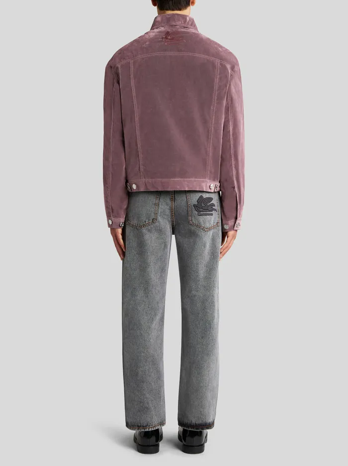 Men Flocked Denim Jacket Etro Coats And Outerwear