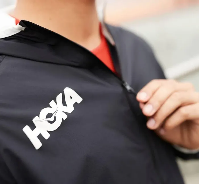 Men FullZip Wind Jacket Black HOKA ONE ONE Outerwear