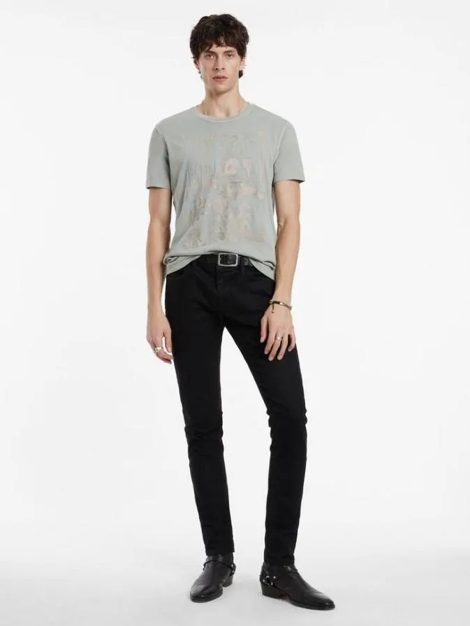 Men Graphic Tees John Varvatos PHOTO EMBROIDERY TEE Belugawhite