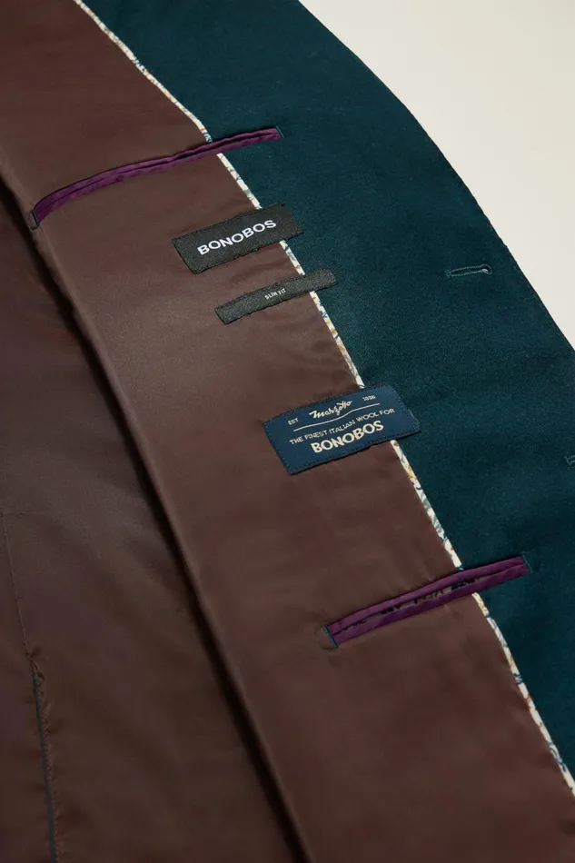Men Jetsetter Italian Flannel Blazer Teal Green Bonobos Blazers and Sport Coats