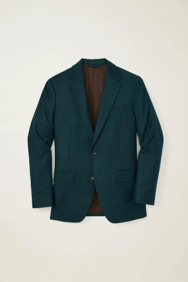 Men Jetsetter Italian Flannel Blazer Teal Green Bonobos Blazers and Sport Coats