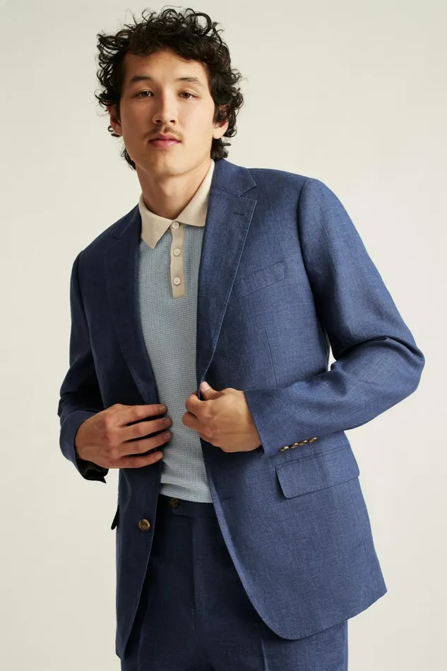 Men Jetsetter Italian Linen Suit Bright Navy Bonobos Suits