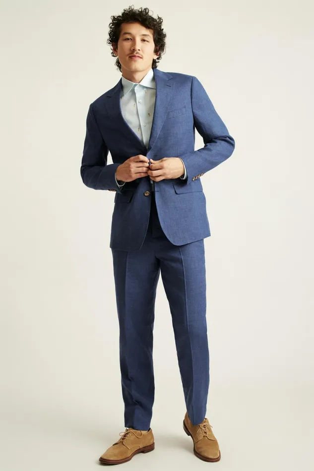 Men Jetsetter Italian Linen Suit Bright Navy Bonobos Suits