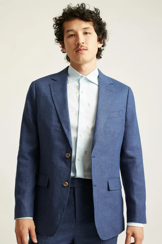 Men Jetsetter Italian Linen Suit Bright Navy Bonobos Suits