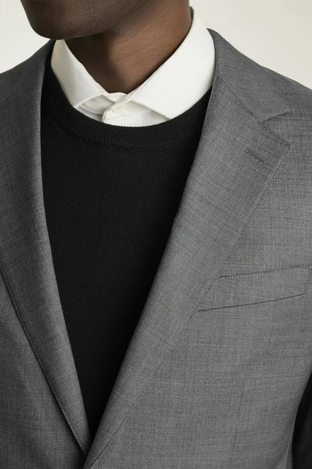 Men Jetsetter Italian Wool Blazer Dark Grey Sharkskin Bonobos Blazers and Sport Coats