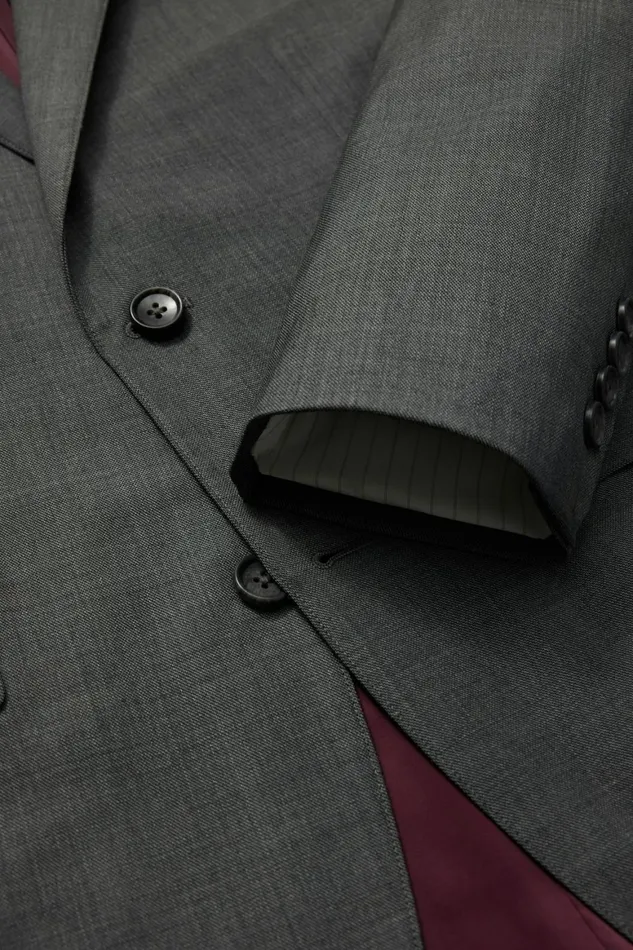 Men Jetsetter Italian Wool Blazer Dark Grey Sharkskin Bonobos Blazers and Sport Coats