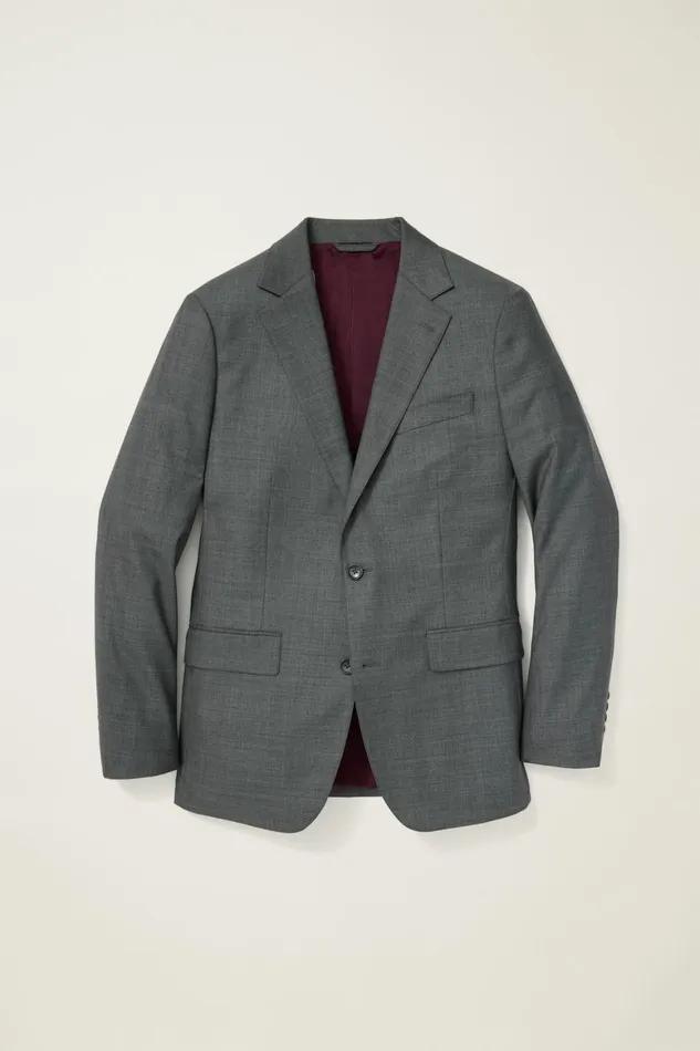 Men Jetsetter Italian Wool Blazer Dark Grey Sharkskin Bonobos Blazers and Sport Coats