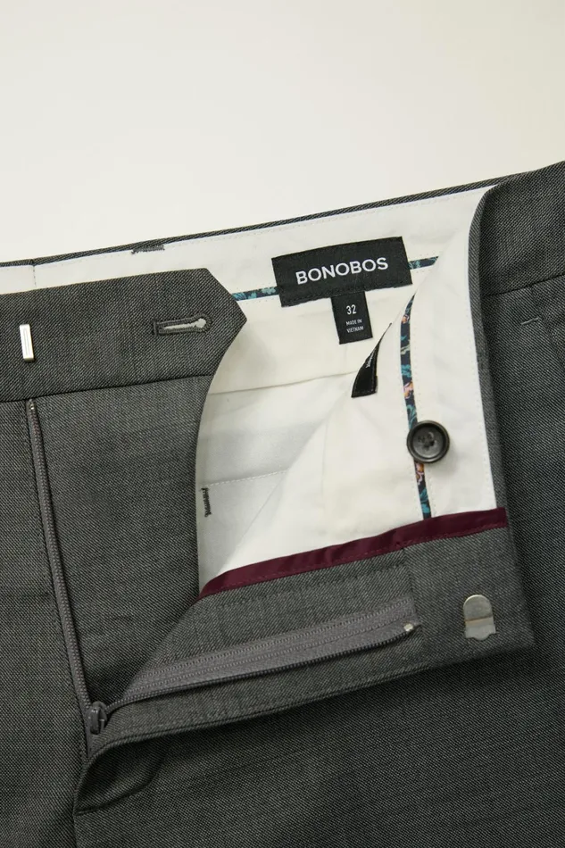 Men Jetsetter Italian Wool Dress Pant Dark Grey Sharkskin Bonobos Dress Pants
