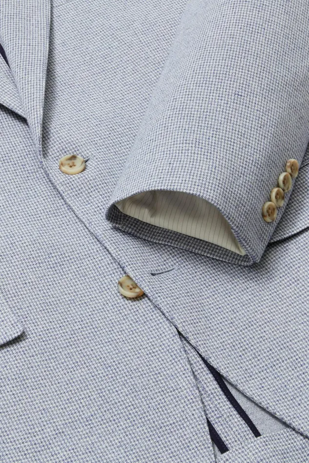 Men Jetsetter Knit Blazer Blue Grey Houndstooth Bonobos Blazers and Sport Coats