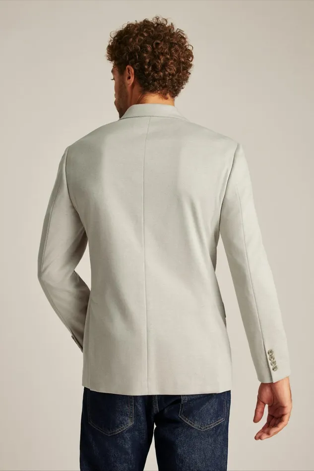Men Jetsetter Knit Blazer Oat Herringbone Bonobos Blazers and Sport Coats