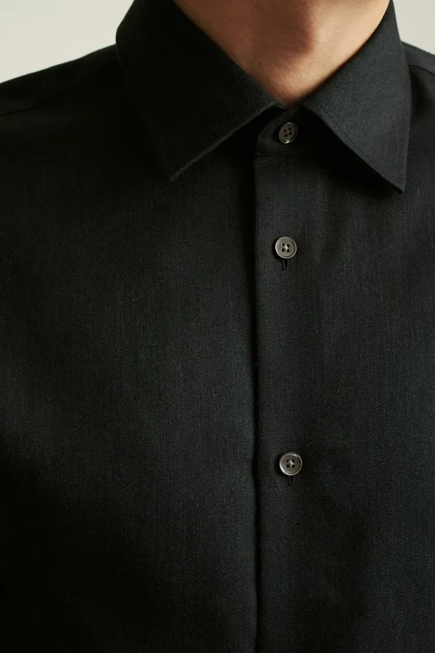 Men Jetsetter Premium Linen Dress Shirt Black Bonobos Business Casual Shirts