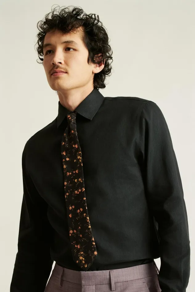 Men Jetsetter Premium Linen Dress Shirt Black Bonobos Business Casual Shirts