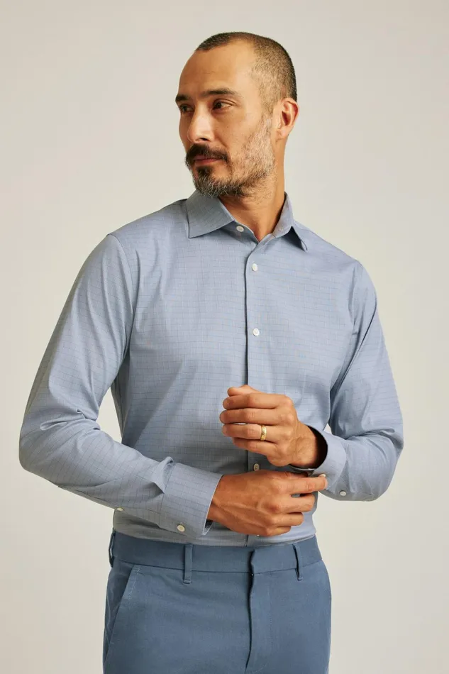Men Jetsetter Stretch Dress Shirt Blue Mitcham Check Bonobos Business Casual Shirts