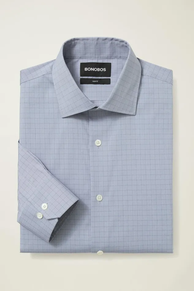 Men Jetsetter Stretch Dress Shirt Blue Mitcham Check Bonobos Business Casual Shirts