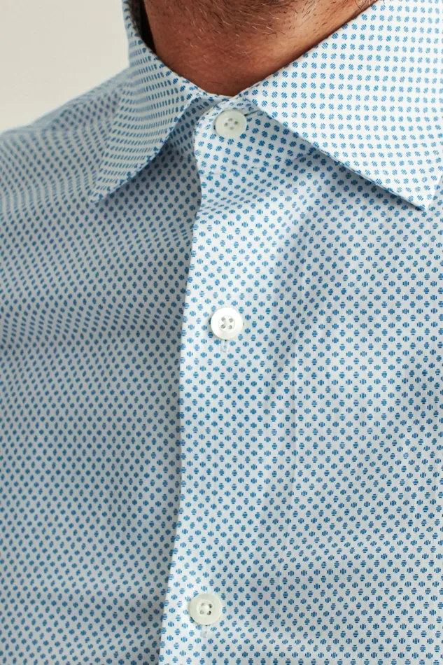 Men Jetsetter Stretch Dress Shirt Classic Blue Devlin Dot Bonobos Business Casual Shirts