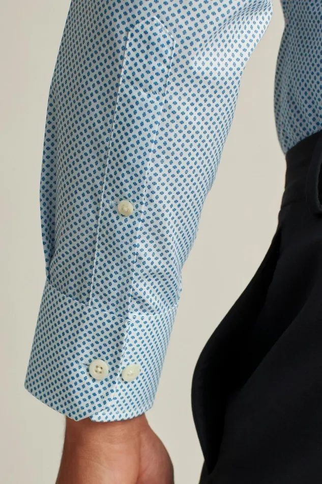 Men Jetsetter Stretch Dress Shirt Classic Blue Devlin Dot Bonobos Business Casual Shirts