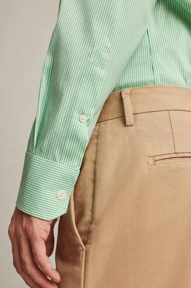Men Jetsetter Stretch Dress Shirt Green Mini Gingham Bonobos Business Casual Shirts