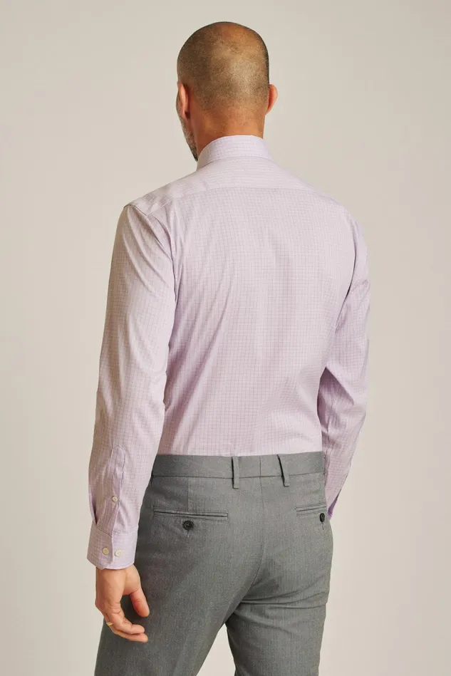 Men Jetsetter Stretch Dress Shirt Lavender Tattersall Bonobos Business Casual Shirts