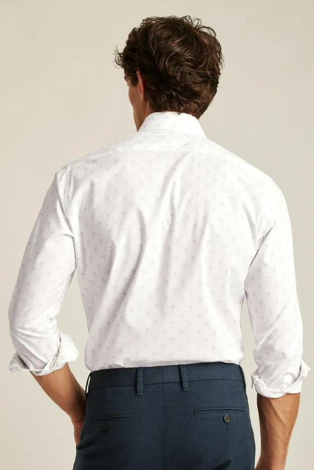 Men Jetsetter Stretch Dress Shirt Lilac Venice Palm Bonobos Business Casual Shirts