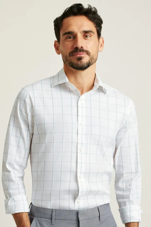 Men Jetsetter Stretch Dress Shirt Navy Pink Grace Plaid Bonobos Business Casual Shirts