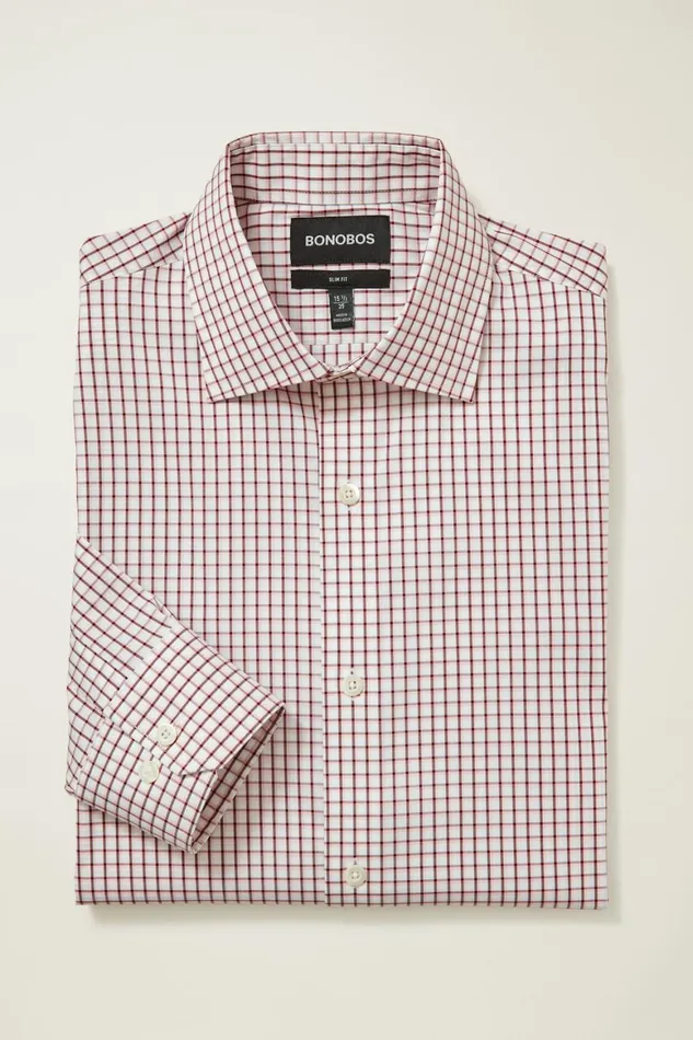 Men Jetsetter Stretch Dress Shirt Zinfandel Check Bonobos Business Casual Shirts