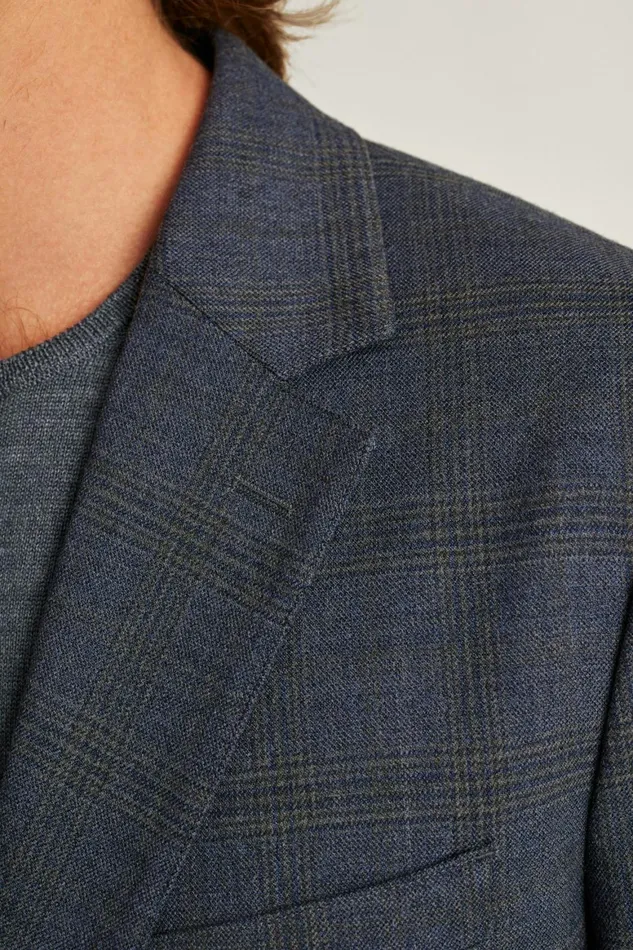 Men Jetsetter Unconstructed Blazer Grey Brown Check Bonobos Blazers and Sport Coats