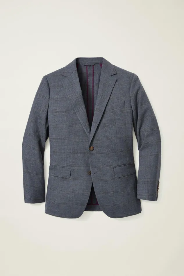 Men Jetsetter Unconstructed Blazer Grey Brown Check Bonobos Blazers and Sport Coats