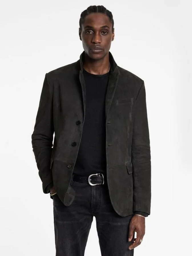 Men Leather Jackets John Varvatos RIND JACKET Charcoal