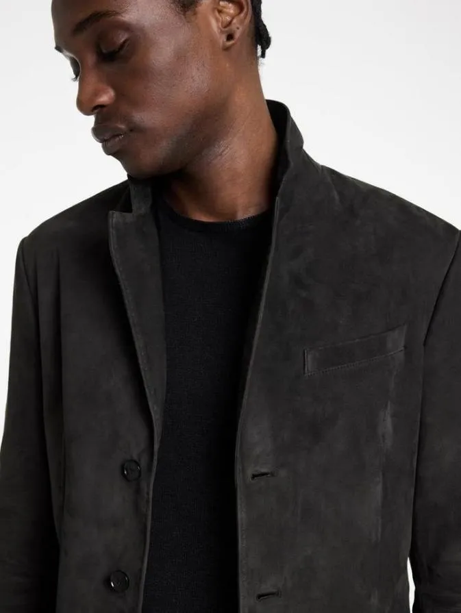 Men Leather Jackets John Varvatos RIND JACKET Charcoal