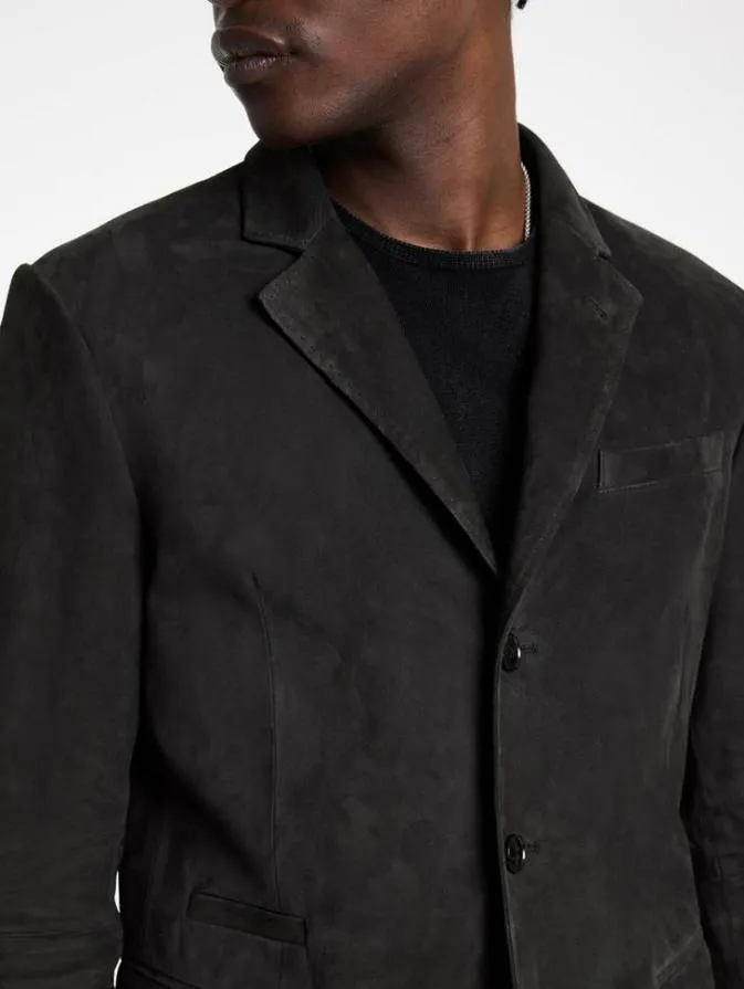 Men Leather Jackets John Varvatos RIND JACKET Charcoal