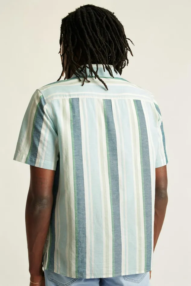 Men Limited Edition Riviera Cabana Shirt Blue Tortuga Stripe Bonobos Casual Shirts