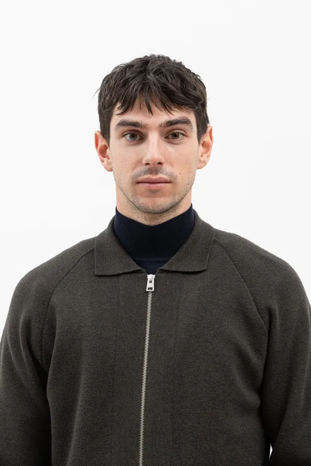 Men Norse Projects Knitwear Bjarne Milano Full Zip Jacket Beech Green