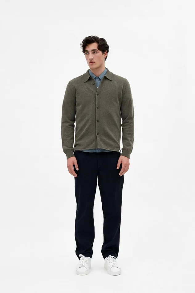Men Norse Projects Knitwear Martin Merino Lambswool Shirt Ivy Green