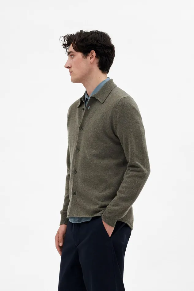 Men Norse Projects Knitwear Martin Merino Lambswool Shirt Ivy Green