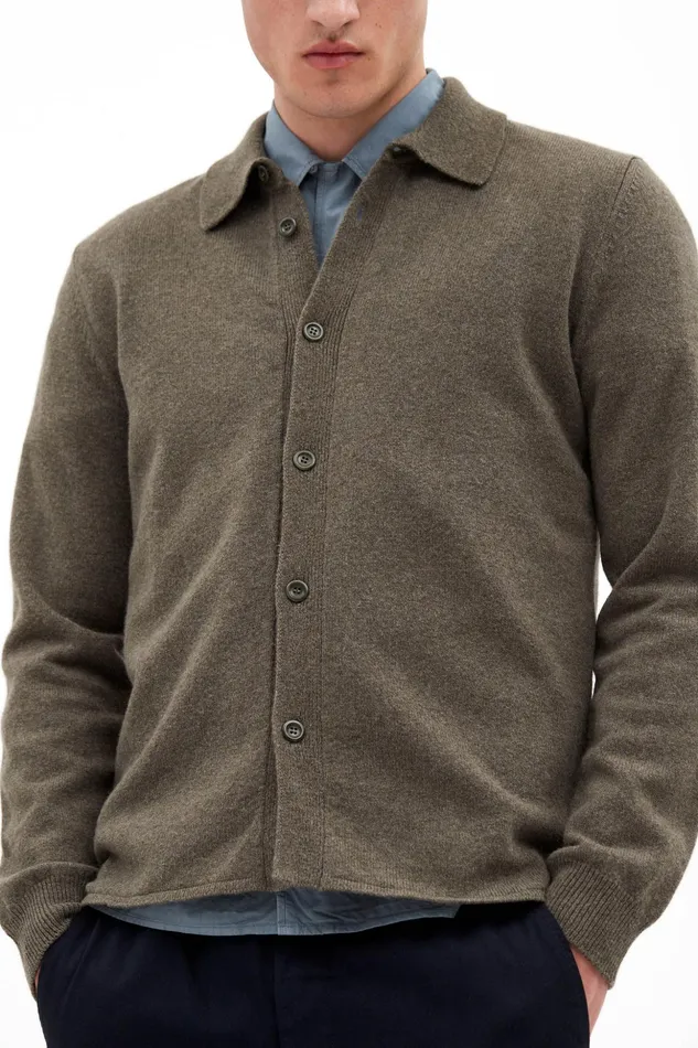 Men Norse Projects Knitwear Martin Merino Lambswool Shirt Ivy Green