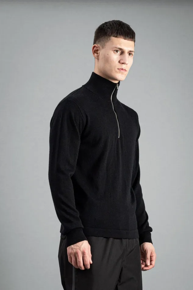 Men Norse Projects Knitwear Tech Merino Half Zip Black