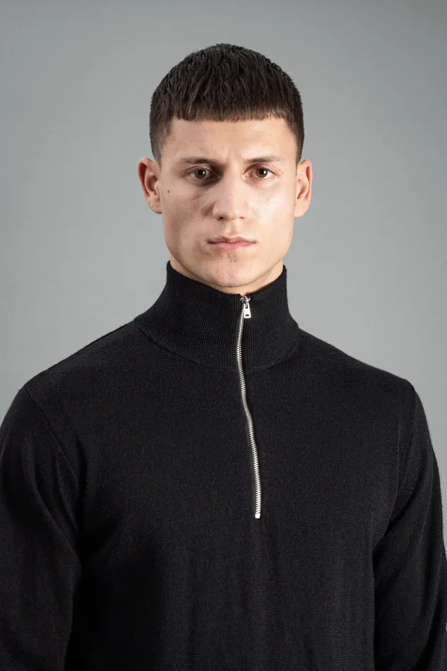 Men Norse Projects Knitwear Tech Merino Half Zip Black
