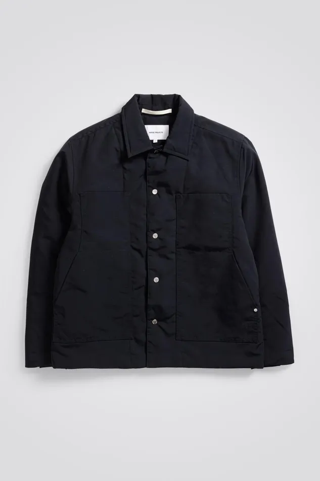 Men Norse Projects Outerwear Pelle Waxed Nylon Insulated Jacket Dark Navy