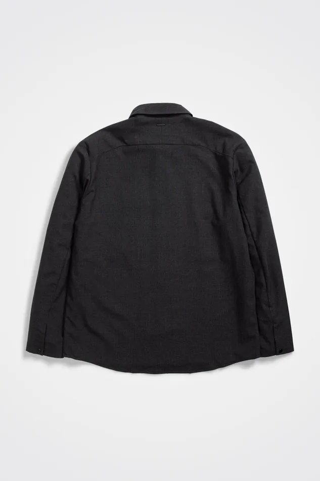Men Norse Projects Overshirts Jens Cordura Tech Wool Overshirt Charcoal Melange