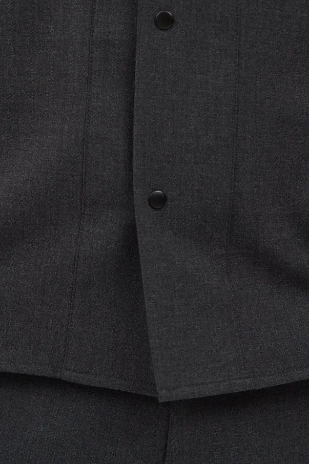 Men Norse Projects Overshirts Jens Cordura Tech Wool Overshirt Charcoal Melange