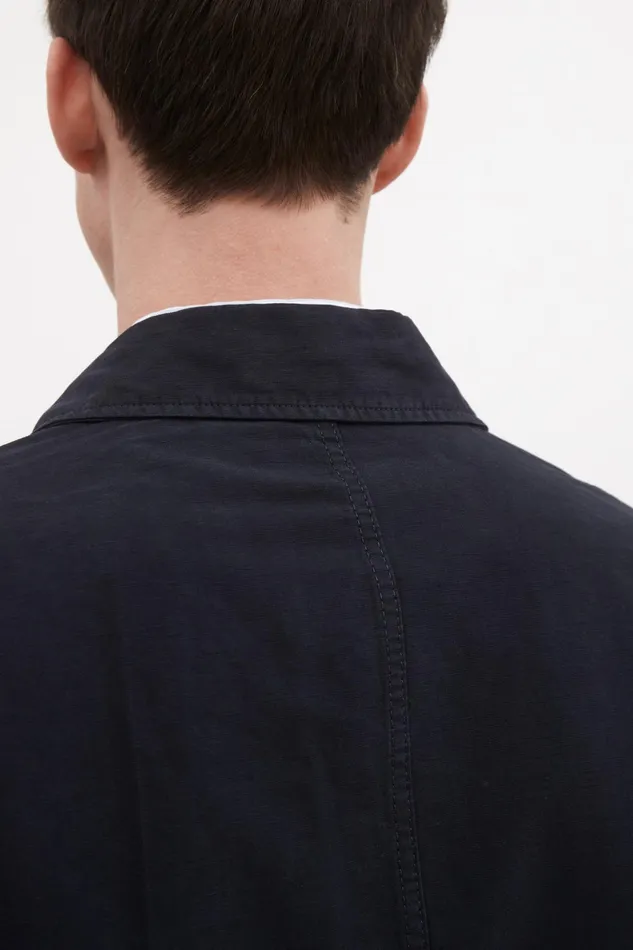 Men Norse Projects Overshirts Tyge Cotton Linen Overshirt Dark Navy