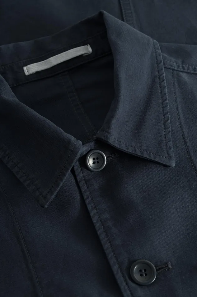 Men Norse Projects Overshirts Tyge Cotton Linen Overshirt Dark Navy