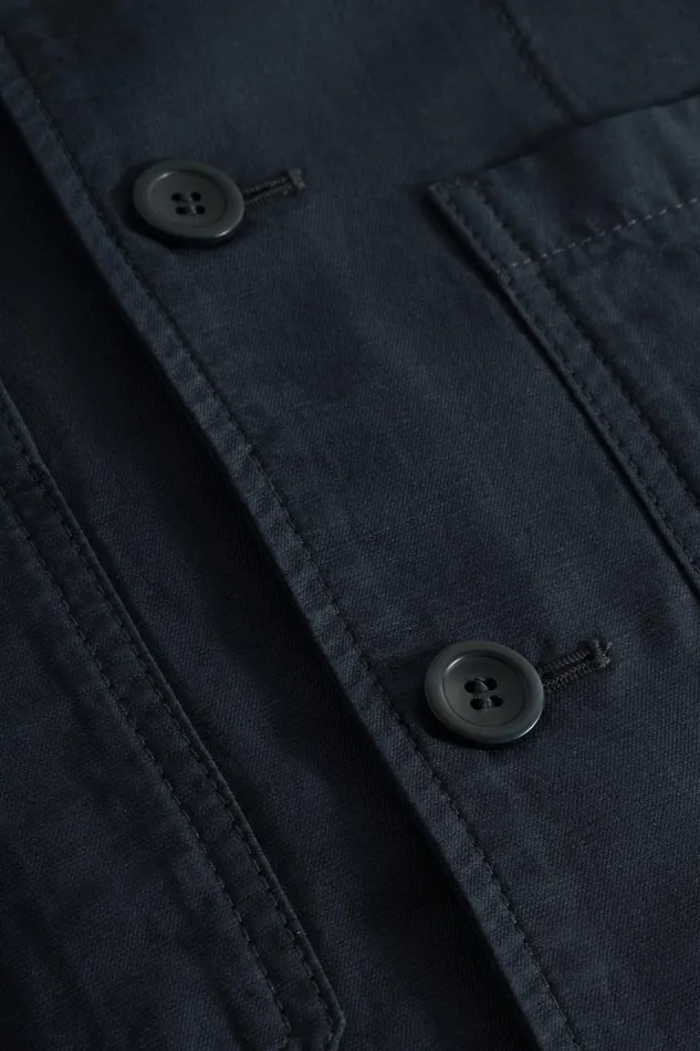 Men Norse Projects Overshirts Tyge Cotton Linen Overshirt Dark Navy